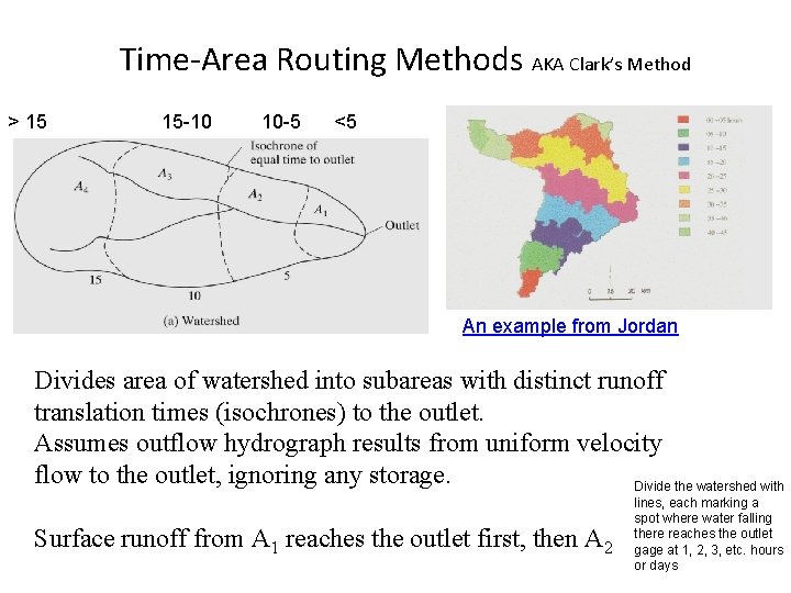 Time-Area Routing Methods AKA Clark’s Method > 15 15 -10 10 -5 <5 An