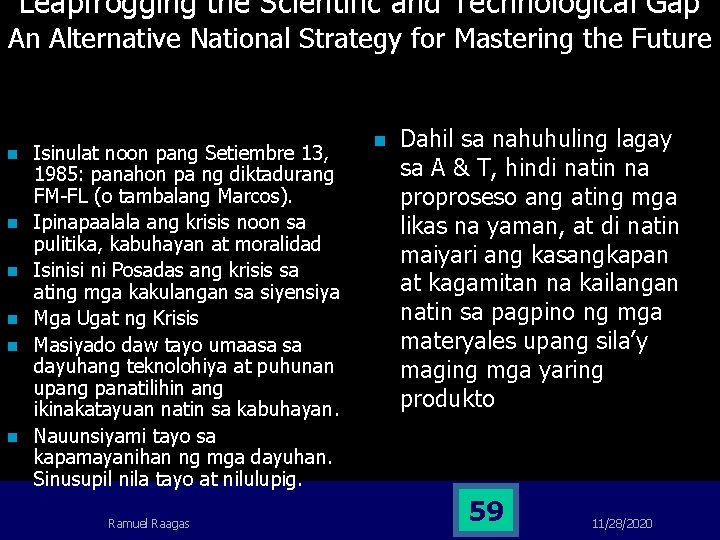 Leapfrogging the Scientific and Technological Gap An Alternative National Strategy for Mastering the Future Leapfrogging the Scientific and Technological Gap An Alternative National Strategy for Mastering the Future