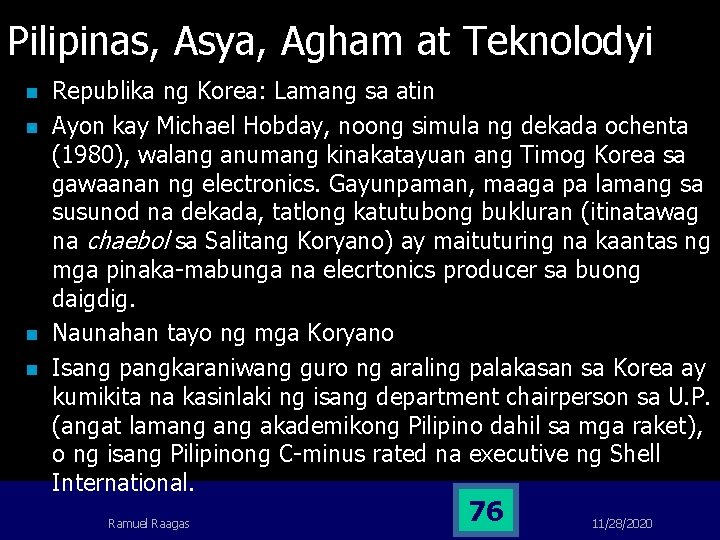 Pilipinas, Asya, Agham at Teknolodyi n n Republika ng Korea: Lamang sa atin Ayon Pilipinas, Asya, Agham at Teknolodyi n n Republika ng Korea: Lamang sa atin Ayon