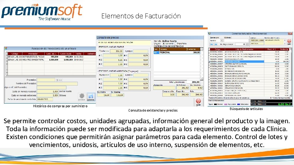 Elementos de Facturación Histórico de compras por suministro Consulta de existencias y precios. Búsqueda Elementos de Facturación Histórico de compras por suministro Consulta de existencias y precios. Búsqueda
