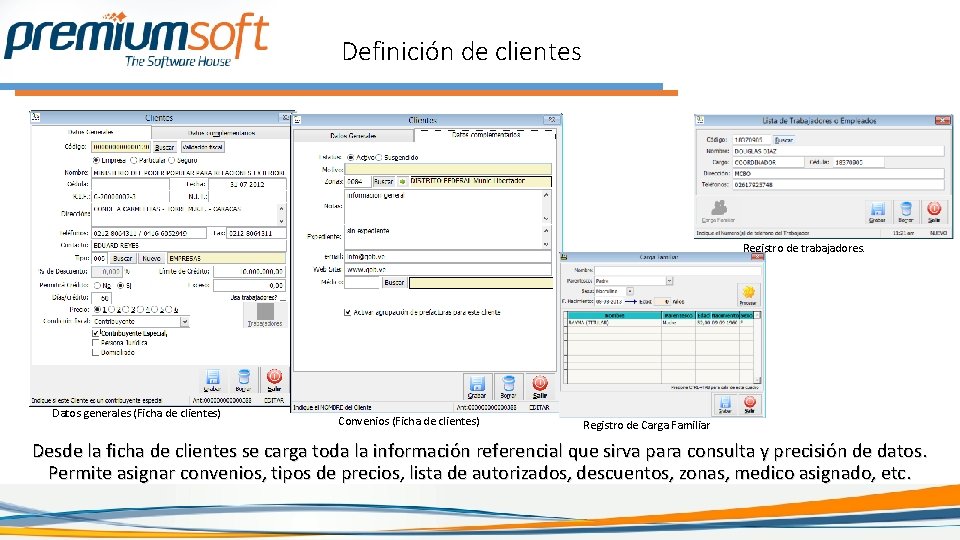 Definición de clientes Registro de trabajadores. Datos generales (Ficha de clientes) Convenios (Ficha de Definición de clientes Registro de trabajadores. Datos generales (Ficha de clientes) Convenios (Ficha de
