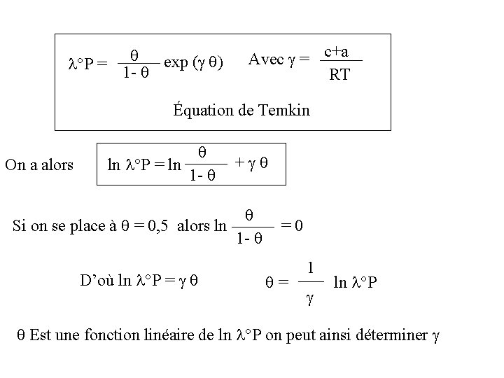 °P = exp ( ) 1 - Avec = c+a RT Équation de °P = exp ( ) 1 - Avec = c+a RT Équation de