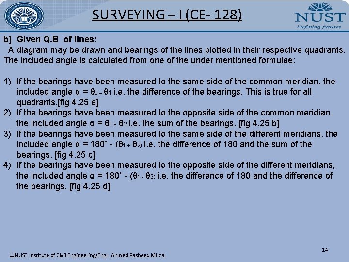 SURVEYING – I (CE- 128) b) Given Q. B of lines: A diagram may