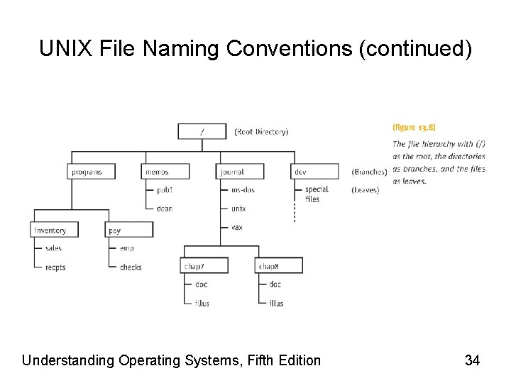 UNIX File Naming Conventions (continued) Understanding Operating Systems, Fifth Edition 34 