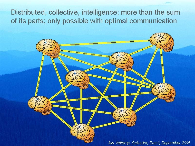 Distributed, collective, intelligence; more than the sum of its parts; only possible with optimal
