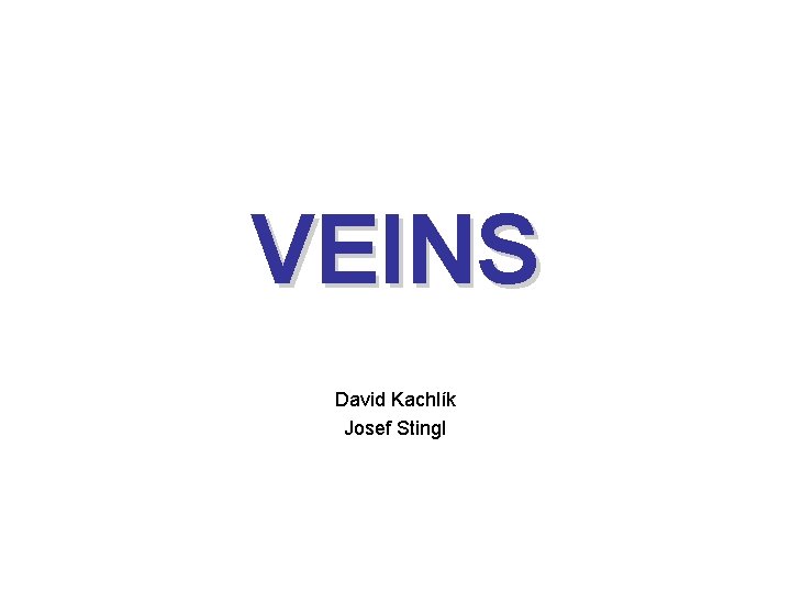 VEINS David Kachlík Josef Stingl 