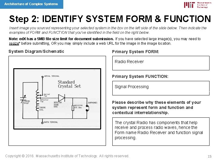 Architecture of Complex Systems Step 2: IDENTIFY SYSTEM FORM & FUNCTION Insert image you