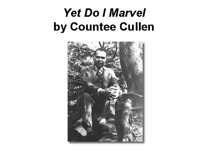 Yet Do I Marvel by Countee Cullen 