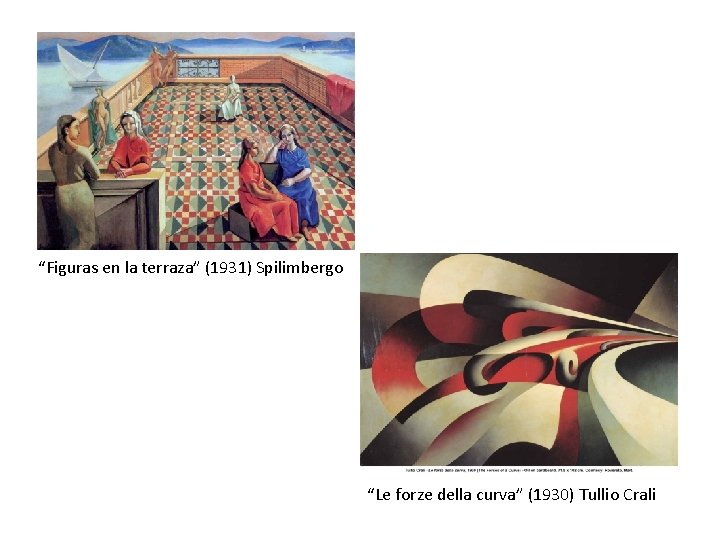 “Figuras en la terraza” (1931) Spilimbergo “Le forze della curva” (1930) Tullio Crali 