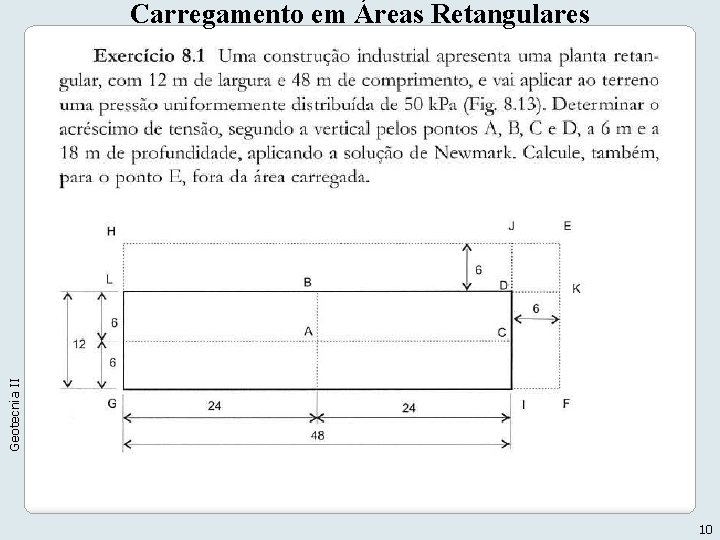 Geotecnia II Carregamento em Áreas Retangulares 10 