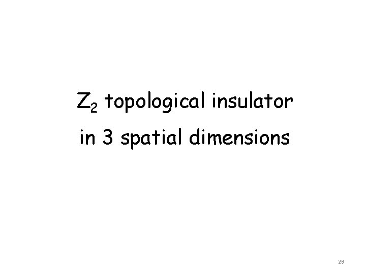 Z 2 topological insulator in 3 spatial dimensions 26 