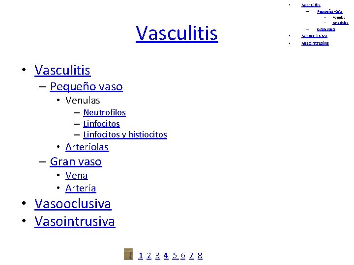  • Vasculitis – Vasculitis • Vasculitis – Pequeño vaso • Venulas – Neutrofilos