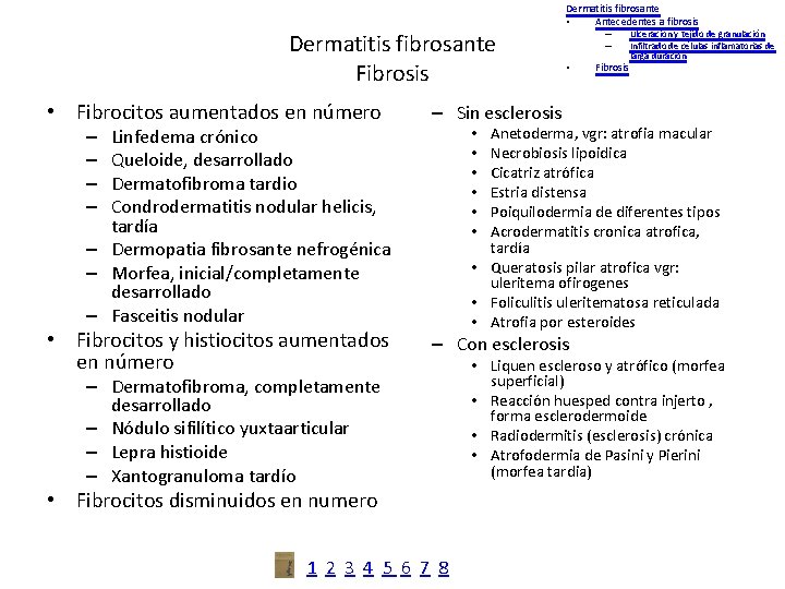 Dermatitis fibrosante • Antecedentes a fibrosis Dermatitis fibrosante Fibrosis – – • • Fibrocitos