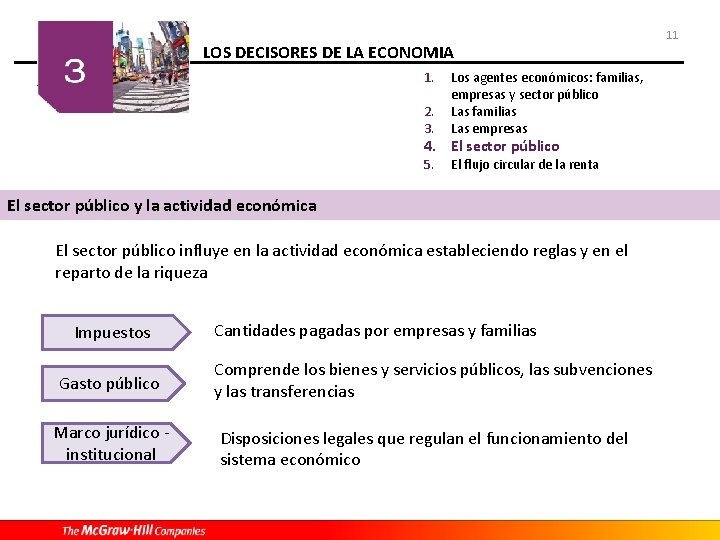 LOS DECISORES DE LA ECONOMIA 1. 2. 3. Los agentes económicos: familias, empresas y