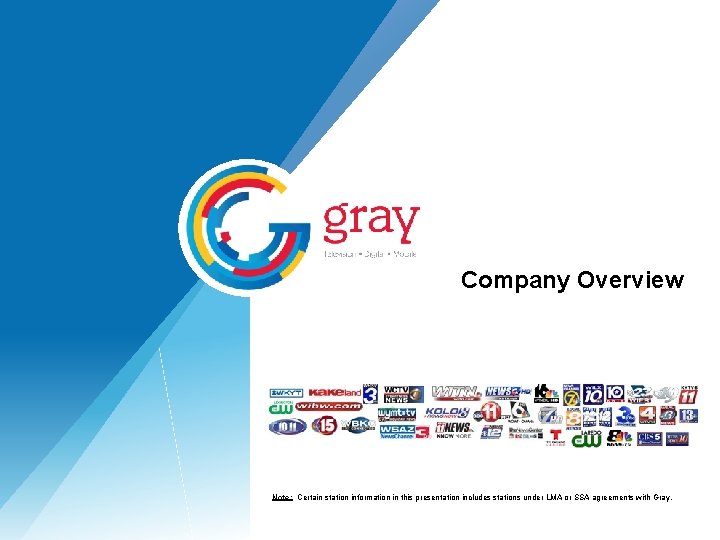 Company Overview Note: Certain station information in this presentation includes stations under LMA or