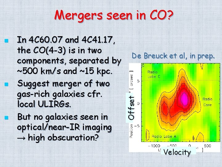 Mergers seen in CO? n n In 4 C 60. 07 and 4 C