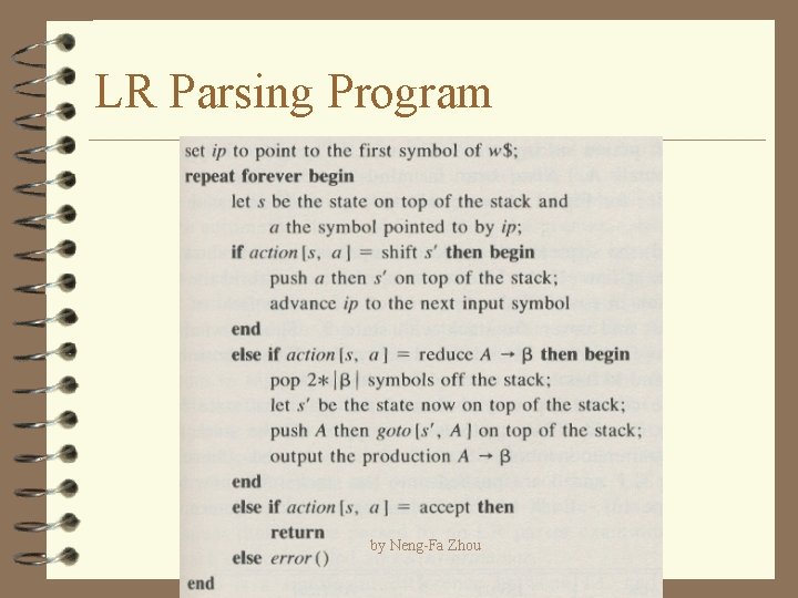 LR Parsing Program by Neng-Fa Zhou 