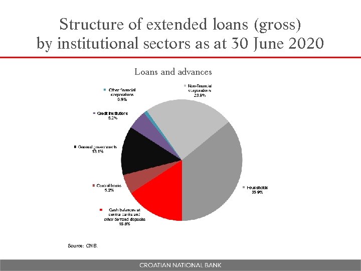 Structure of extended loans (gross) by institutional sectors as at 30 June 2020 Loans