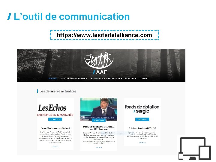 L’outil de communication https: //www. lesitedelalliance. com 