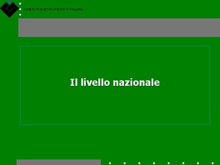 COMITATO ELETTROTECNICO ITALIANO Il livello nazionale 