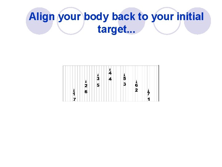 Align your body back to your initial target. . . 
