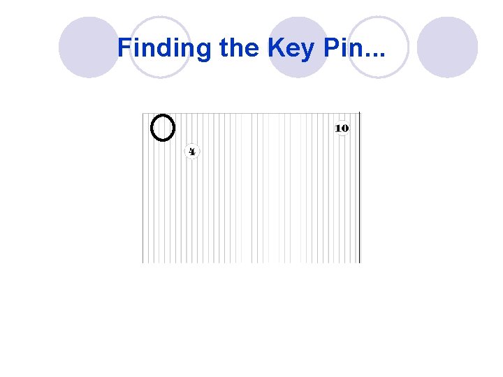 Finding the Key Pin. . . 