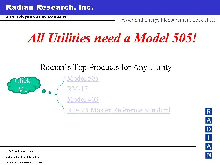 Radian Research, Inc. www. radianresearch. com an employee owned company Power and Energy Measurement