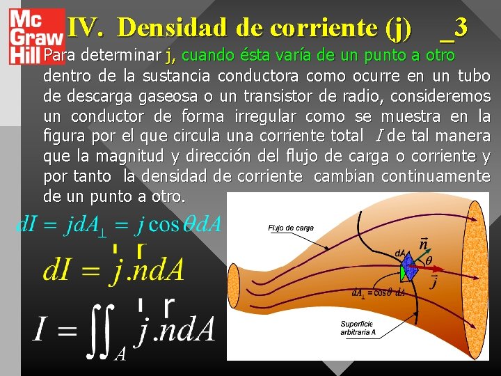 IV. Densidad de corriente (j) _3 Para determinar j, cuando ésta varía de un