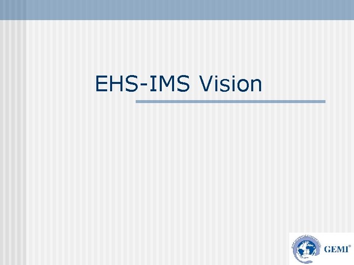 EHS-IMS Vision 