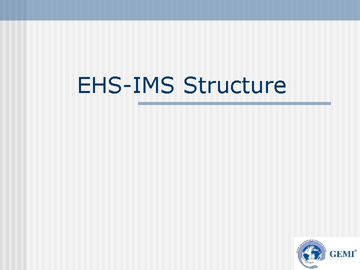 EHS-IMS Structure 