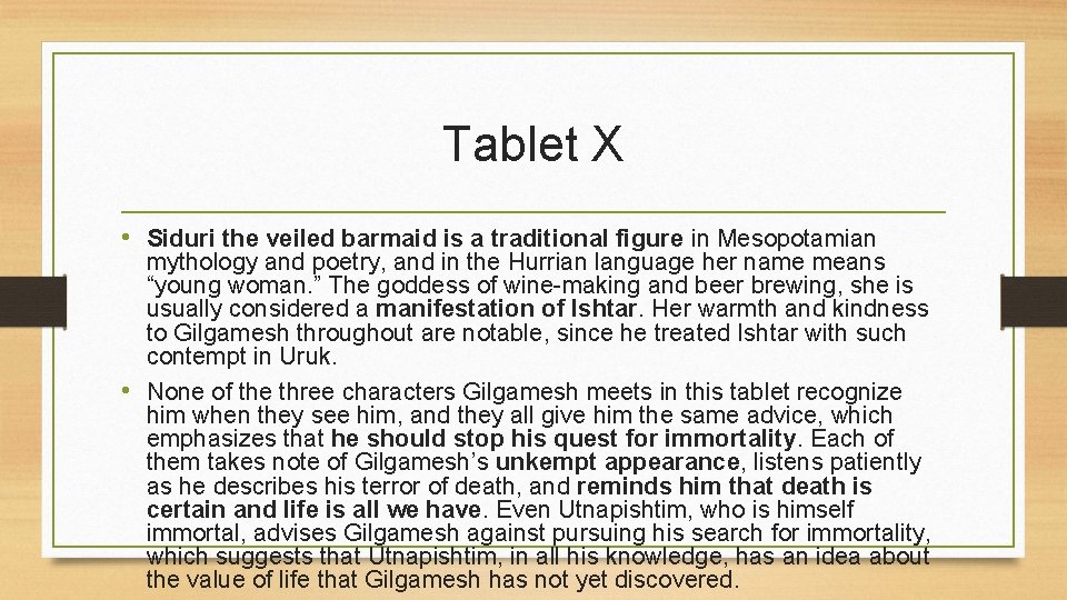 Tablet X • Siduri the veiled barmaid is a traditional figure in Mesopotamian mythology Tablet X • Siduri the veiled barmaid is a traditional figure in Mesopotamian mythology