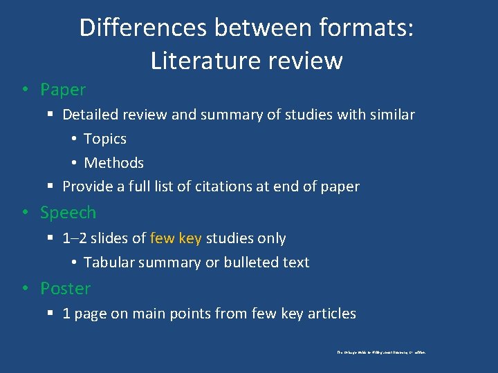 Differences between formats: Literature review • Paper § Detailed review and summary of studies