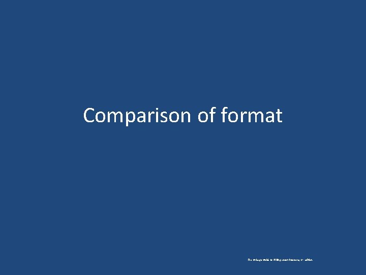 Comparison of format The Chicago Guide to Writing about Numbers, 2 nd edition. 
