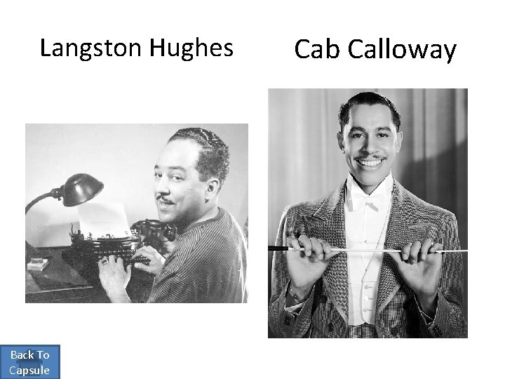 Langston Hughes Back To Capsule Cab Calloway 