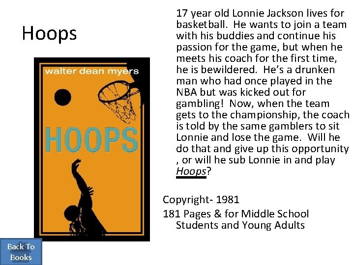 Hoops 17 year old Lonnie Jackson lives for basketball. He wants to join a