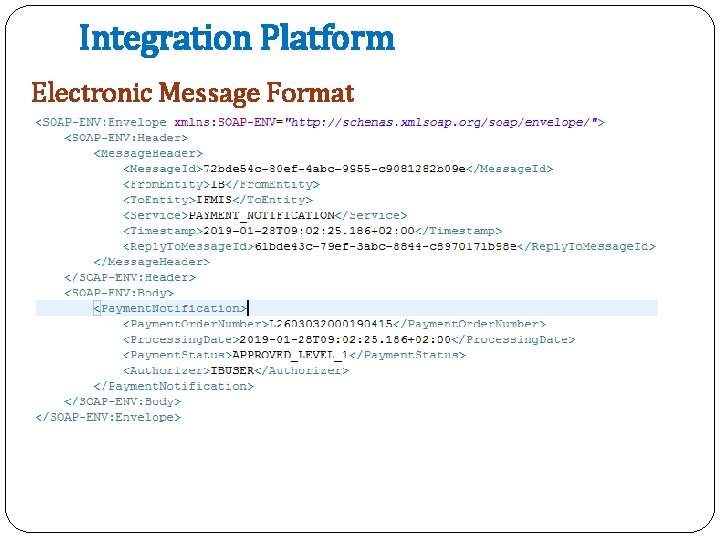 Integration Platform Electronic Message Format 