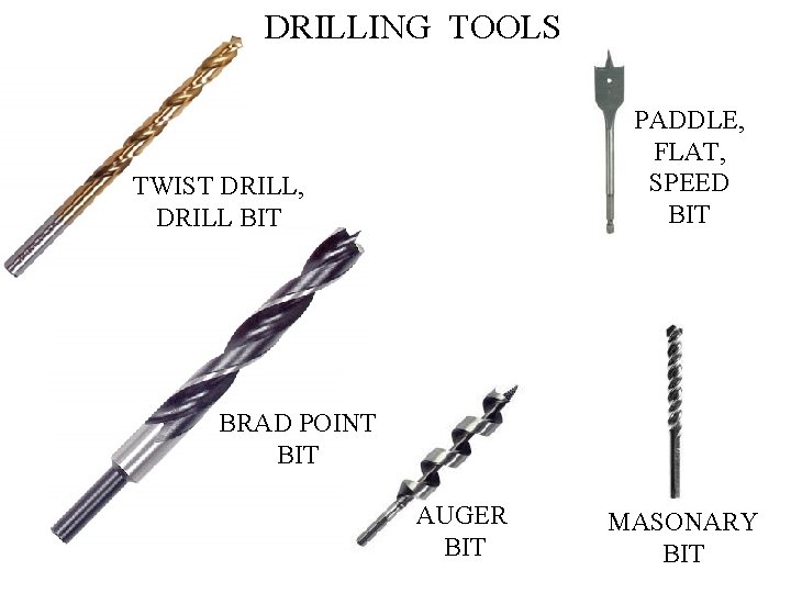 DRILLING TOOLS PADDLE, FLAT, SPEED BIT TWIST DRILL, DRILL BIT BRAD POINT BIT AUGER