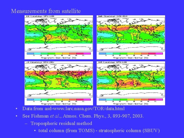 Measurements from satellite • Data from asd-www. larc. nasa. gov/TOR/data. html • See Fishman