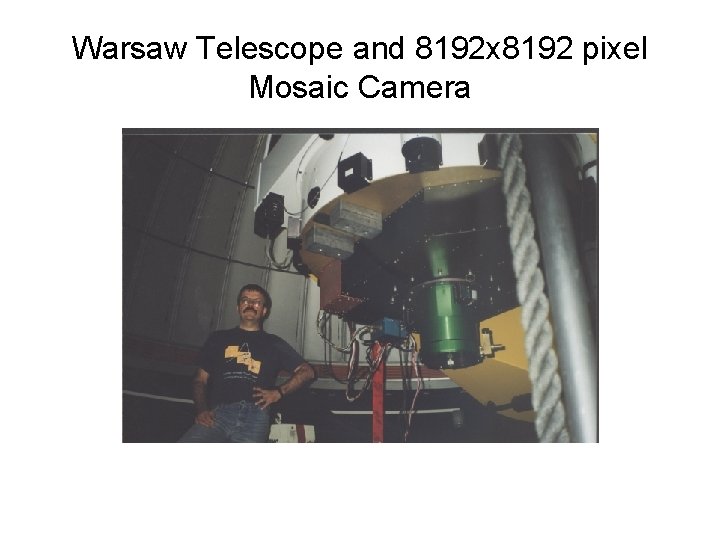 Warsaw Telescope and 8192 x 8192 pixel Mosaic Camera 