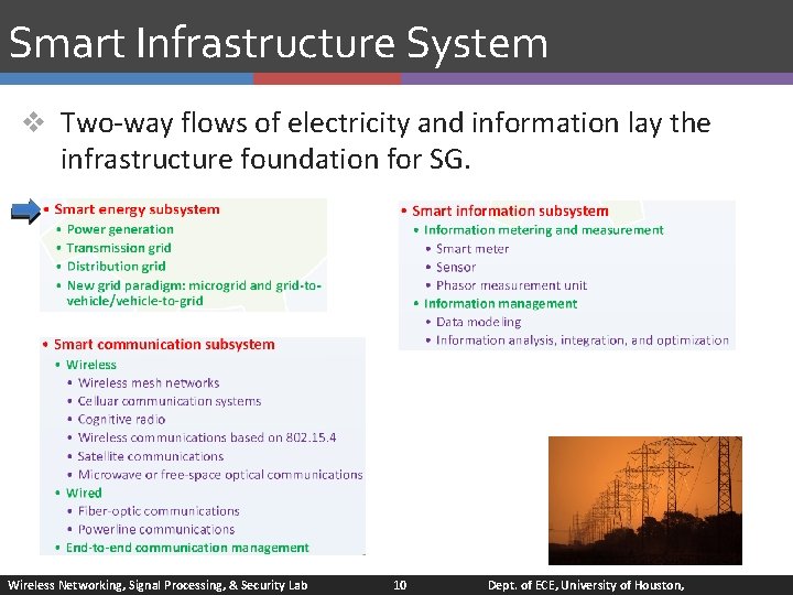 Smart Infrastructure System v Two-way flows of electricity and information lay the infrastructure foundation