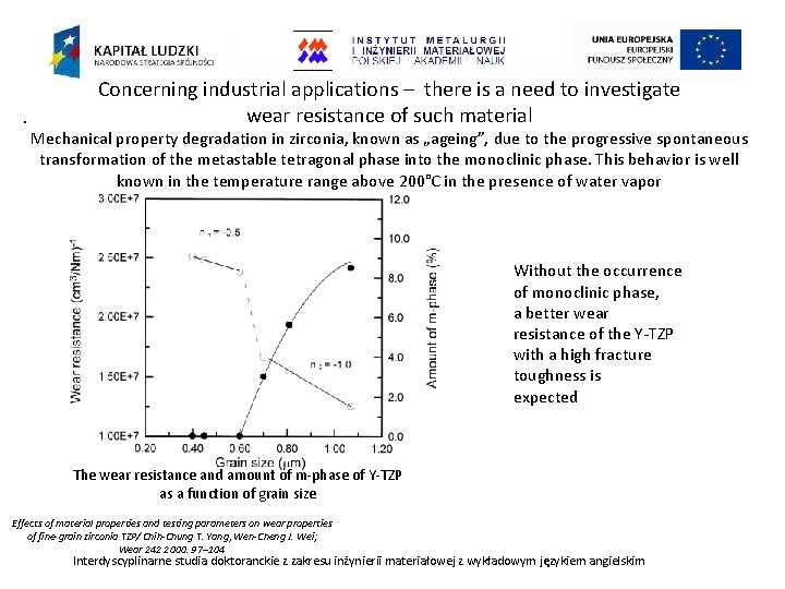 . Concerning industrial applications – there is a need to investigate wear resistance of