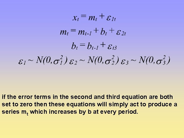 if the error terms in the second and third equation are both set to