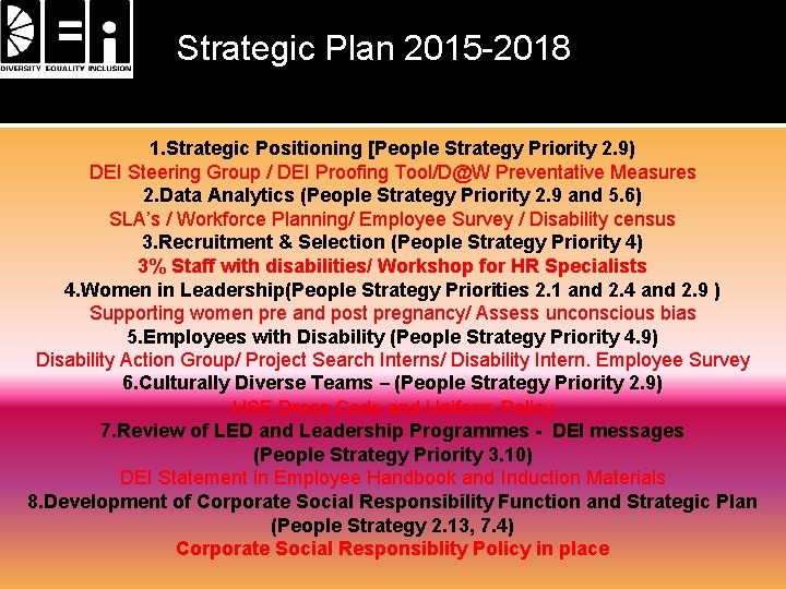  • y. Strategic Plan 2015 -2018 1. Strategic Positioning [People Strategy Priority 2.