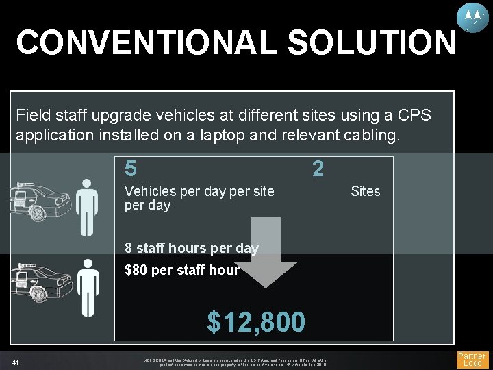 CONVENTIONAL SOLUTION Field staff upgrade vehicles at different sites using a CPS application installed