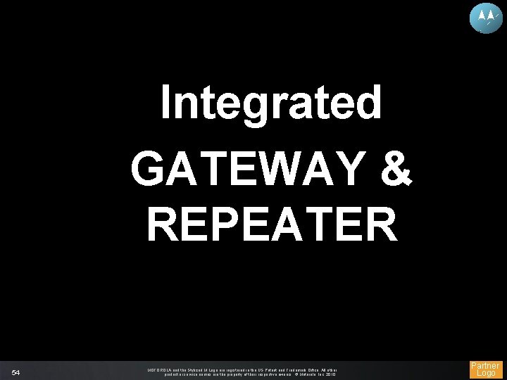Integrated GATEWAY & REPEATER 54 MOTOROLA and the Stylized M Logo are registered in