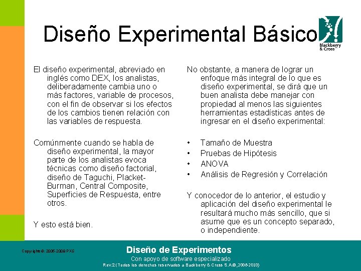 Diseño Experimental Básico El diseño experimental, abreviado en inglés como DEX, los analistas, deliberadamente