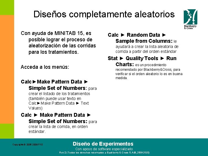 Diseños completamente aleatorios Con ayuda de MINITAB 15, es posible lograr el proceso de