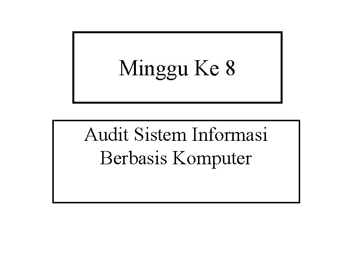 Minggu Ke 8 Audit Sistem Informasi Berbasis Komputer 