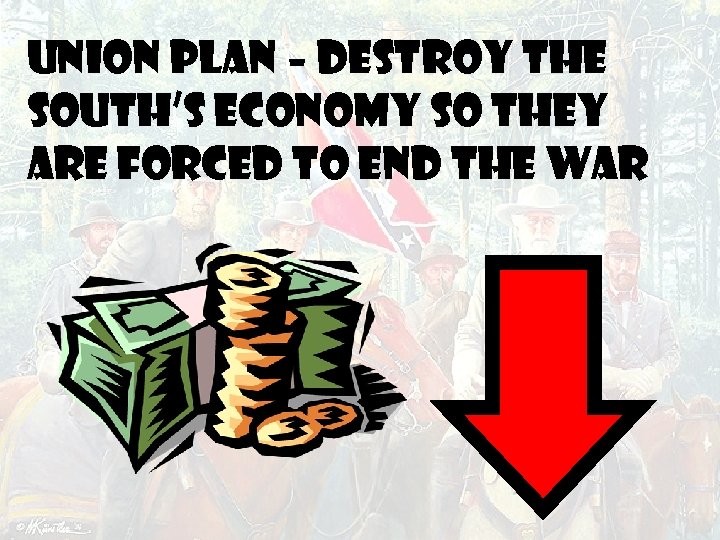 UNION PLAN – destroy the South’s economy so they are forced to end the