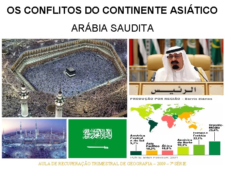 OS CONFLITOS DO CONTINENTE ASIÁTICO ARÁBIA SAUDITA AULA DE RECUPERAÇÃO TRIMESTRAL DE GEOGRAFIA – OS CONFLITOS DO CONTINENTE ASIÁTICO ARÁBIA SAUDITA AULA DE RECUPERAÇÃO TRIMESTRAL DE GEOGRAFIA –